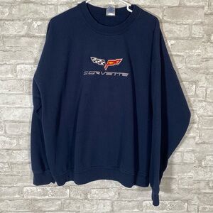 Corvette embroidered car crewneck sweatshirt size XL unisex see description